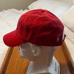 Polo by Ralph Lauren Red Baseball Cap with White Polo Logo